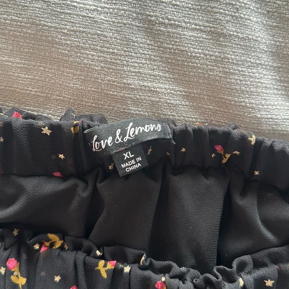 FOR LOVE & LEMONS Willow handkerchief Mini Skirt Black XL - Picture 4 of 7